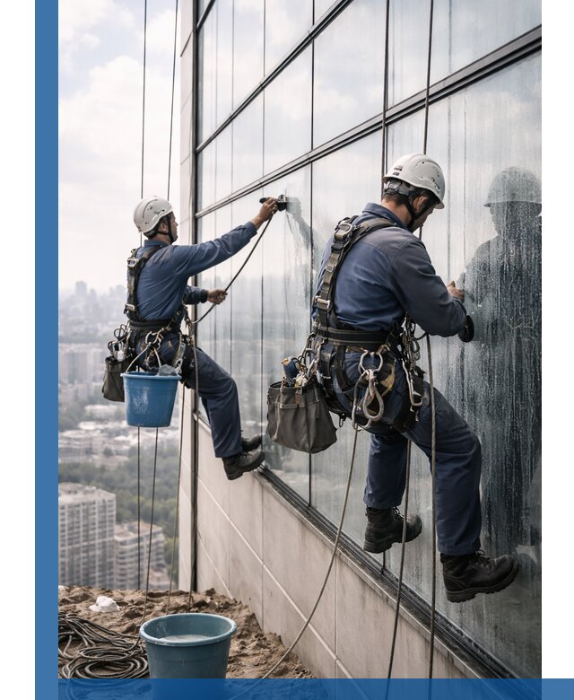 Профессиональная мойка фасадных окон альпинистами в Курганинске