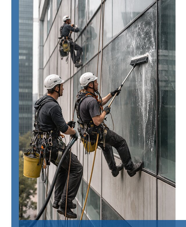 Профессиональная высотная мойка фасадов зданий в Курганинске