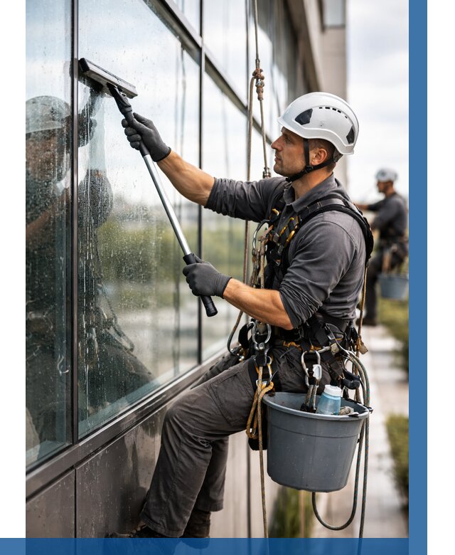 Мойка стеклянных фасадов в Курганинске от 208 р. | ВЫСОТНИК-Кгн