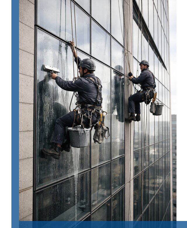 Профессиональная мойка стеклянных фасадов зданий в Курганинске