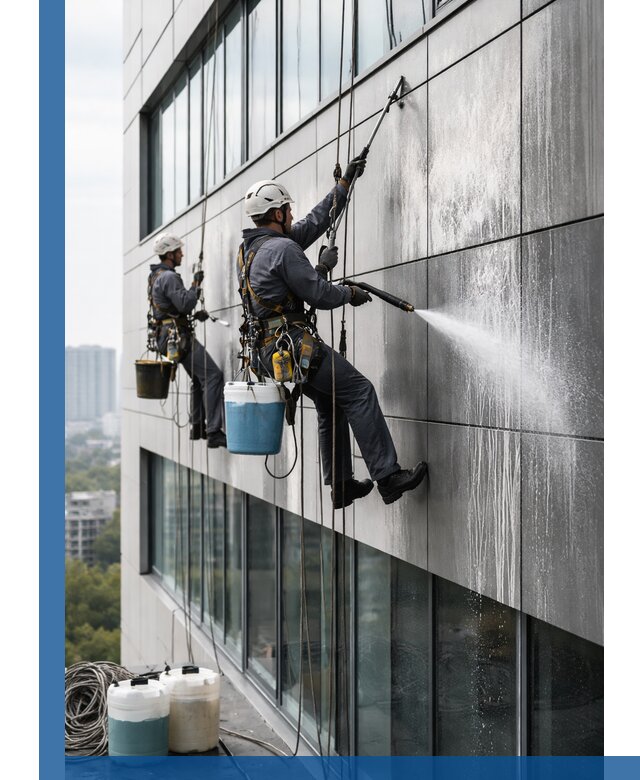 Профессиональная мойка вентилируемых фасадов в Курганинске