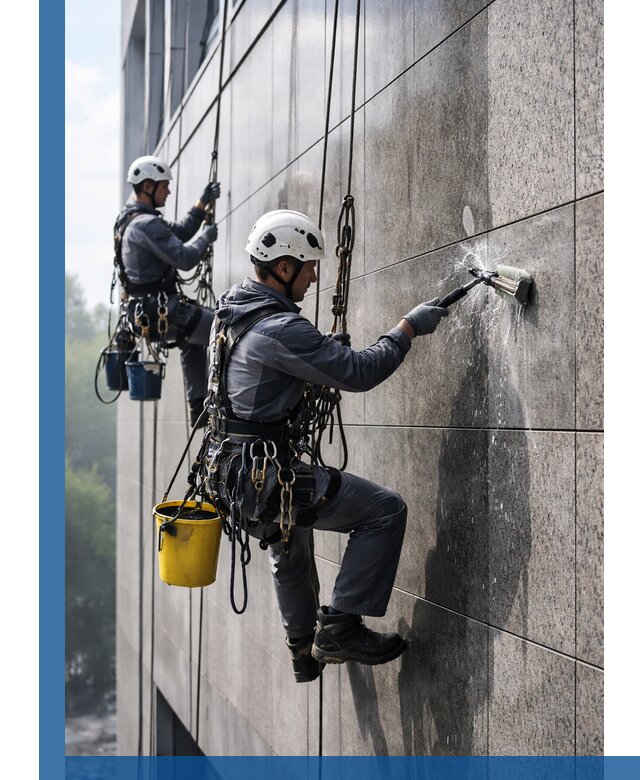 Профессиональная мойка фасада из керамогранита в Курганинске