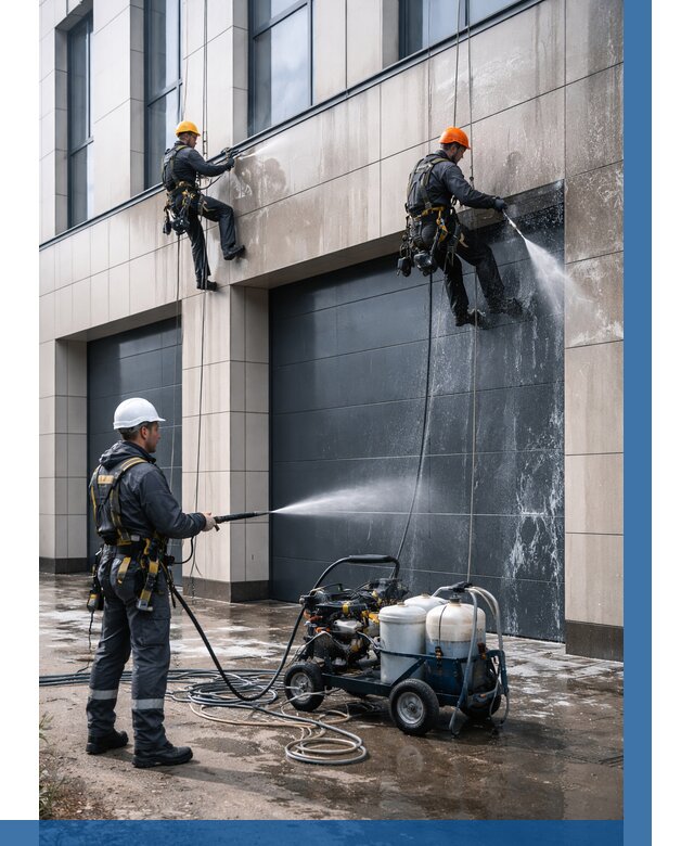 Послестроительная мойка фасада в Курганинске от 312 р. | ВЫСОТНИК-Кгн