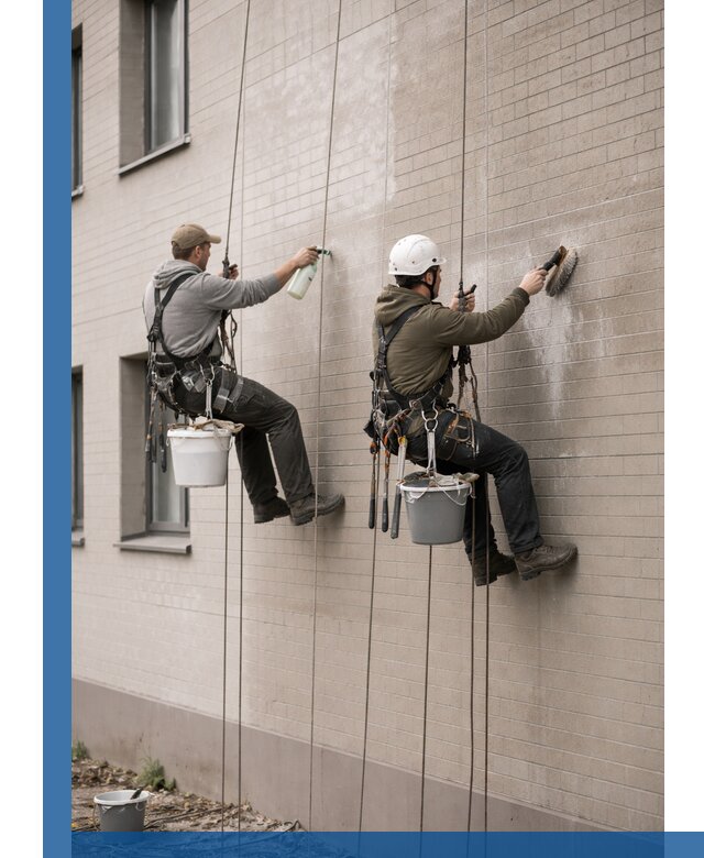 Удаление высолов с фасада зданий в Курганинске без повреждений и следов