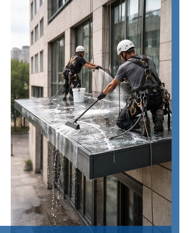 Мойка козырьков и навесов в Курганинске от 3640 р. | ВЫСОТНИК-Кгн