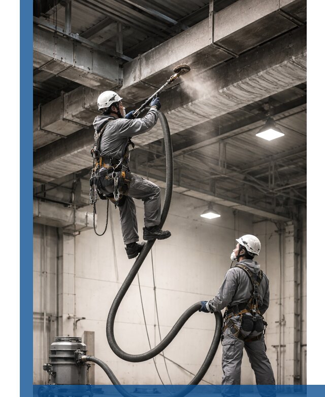 Обеспыливание потолочных конструкций в Курганинске промышленным альпинизмом