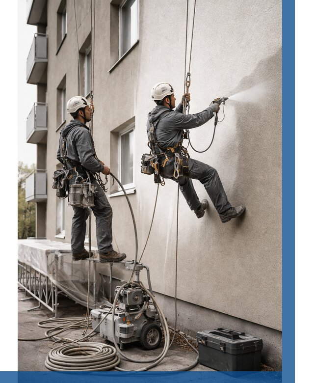 Безвоздушная покраска фасада в Курганинске от 229 р/м² | ВЫСОТНИК-Кгн