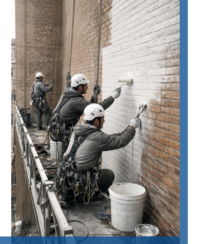 Покраска кирпичного фасада в Курганинске от 364 р. | ВЫСОТНИК-Кгн