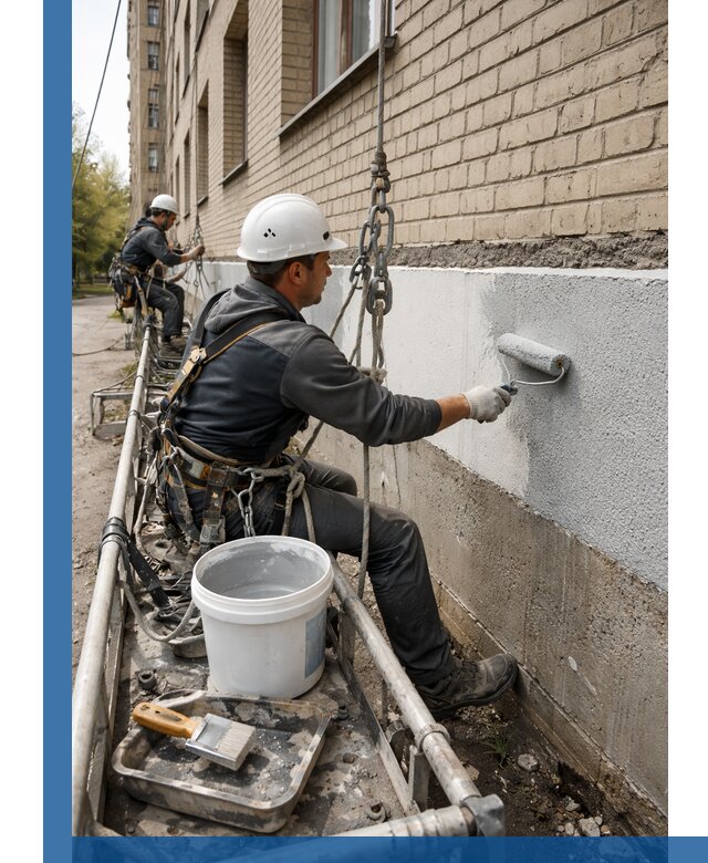 Окраска цоколя здания в Курганинске профессионально и надежно