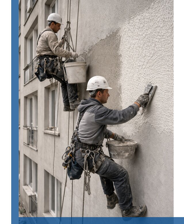 Нанесение декоративной штукатурки короед на фасад в Курганинске