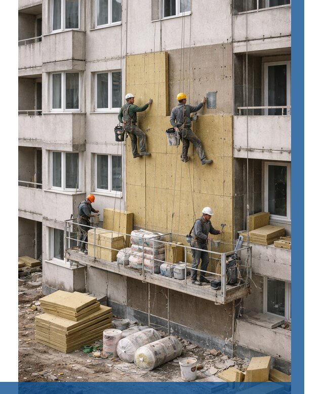 Утепление фасада минватой в Курганинске от 1560 р. | ВЫСОТНИК-Кгн