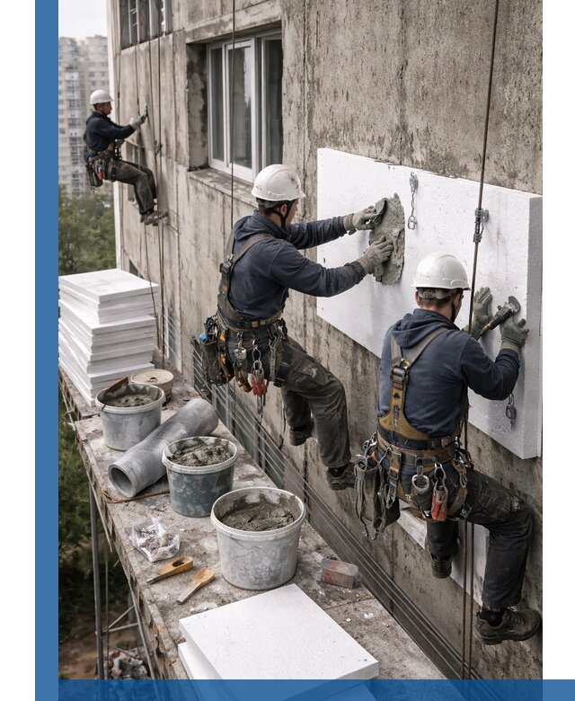 Утепление фасада пенополистиролом в Курганинске под ключ