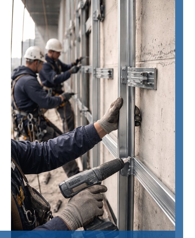 Монтаж подсистемы вентфасада в Курганинске от 884 р. | ВЫСОТНИК-Кгн