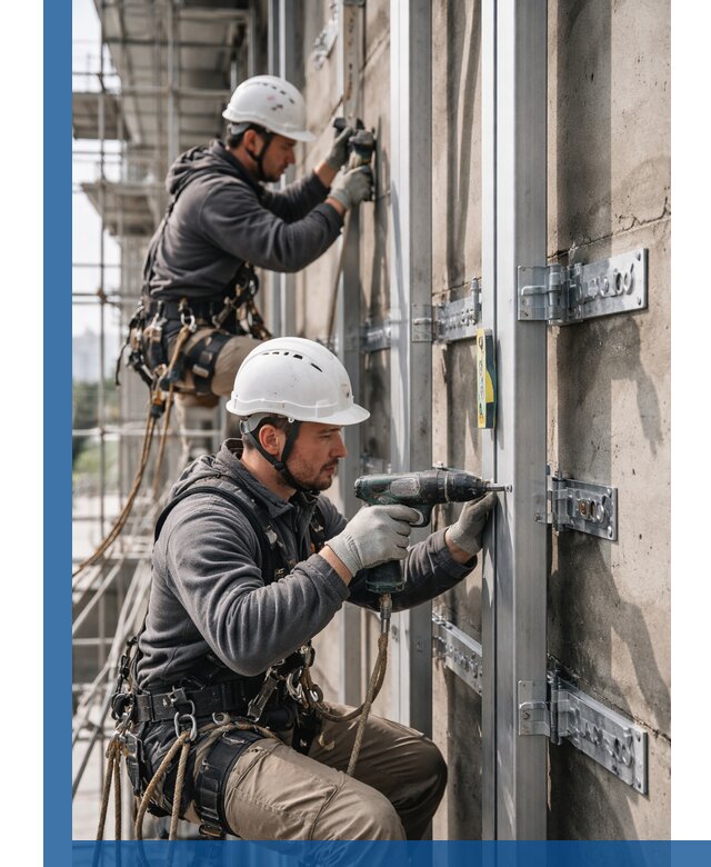 Монтаж и крепление подсистемы вентфасада в Курганинске