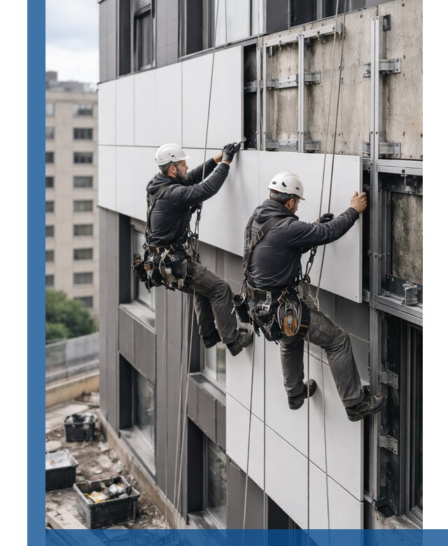 Монтаж композитных панелей фасада в Курганинске под ключ