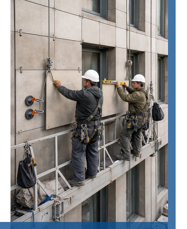 Монтаж керамогранита на фасад в Курганинске от 2600 р. | ВЫСОТНИК-Кгн