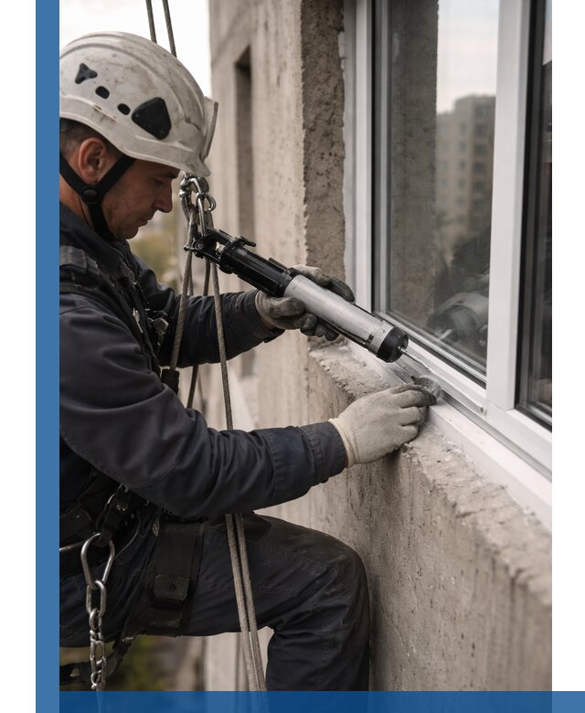 Герметизация оконных швов снаружи в Курганинске профессионально