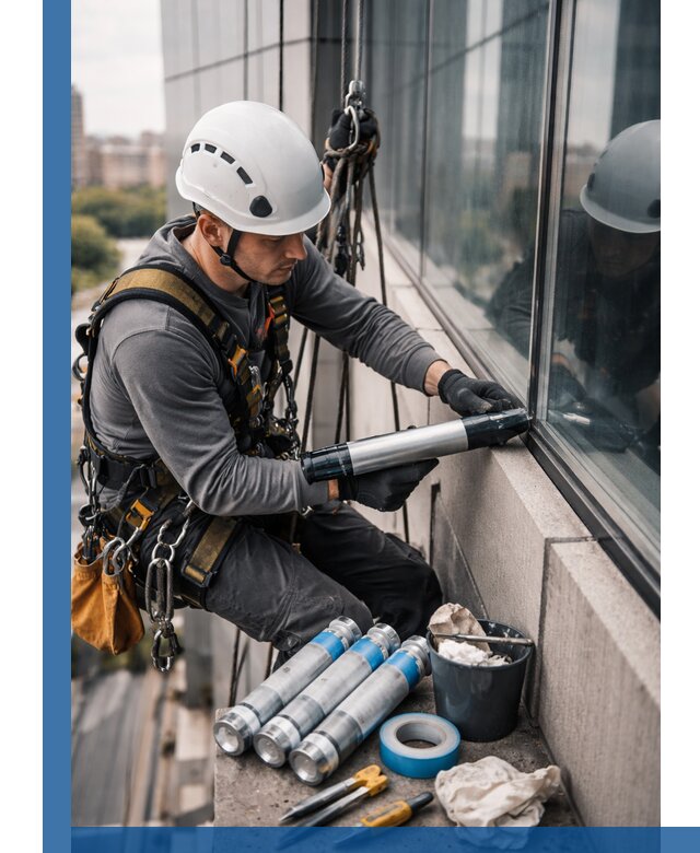 Герметизация стыков витража в Курганинске для герметичных фасадов