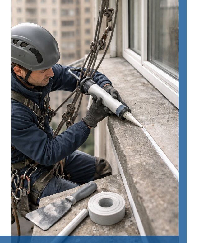 Герметизация балконного козырька в Курганинске от 4680 р. | ВЫСОТНИК-Кгн