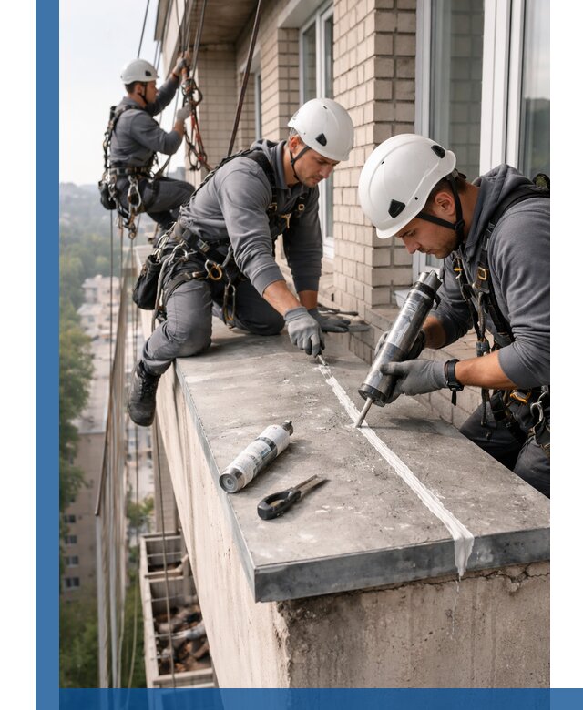 Герметизация балконного козырька в Курганинске профессионально