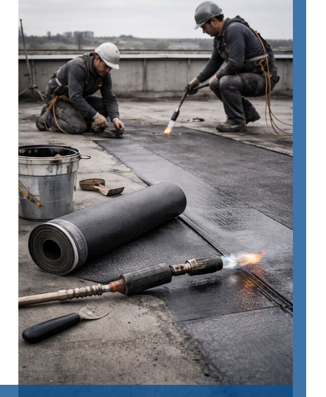 Ремонт рулонной кровли в Курганинске от 676 р. | ВЫСОТНИК-Кгн