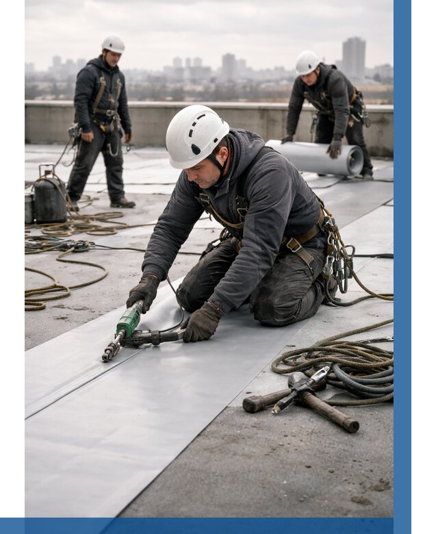 Ремонт мембранной кровли в Курганинске от 1872 р./м2 | ВЫСОТНИК-Кгн