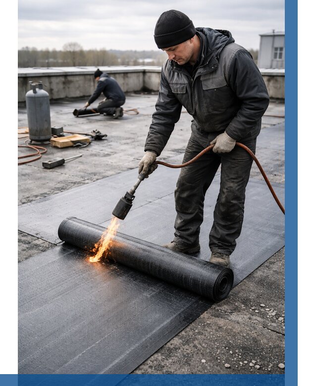 Ремонт наплавляемой кровли в Курганинске от 728 р. | ВЫСОТНИК-Кгн