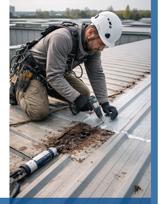 Ремонт профнастила на кровле в Курганинске от 728 р. | ВЫСОТНИК-Кгн