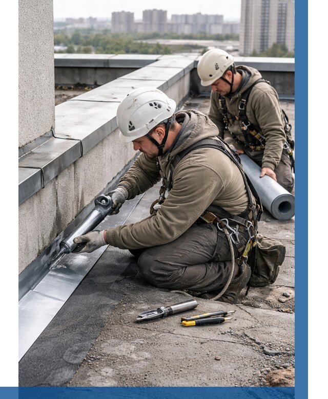 Ремонт кровельных примыканий в Курганинске от 1248 р. | ВЫСОТНИК-Кгн