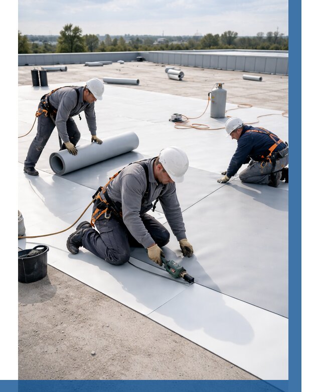 Монтаж мембранной кровли под ключ в Курганинске от 1248 р. | ВЫСОТНИК-Кгн