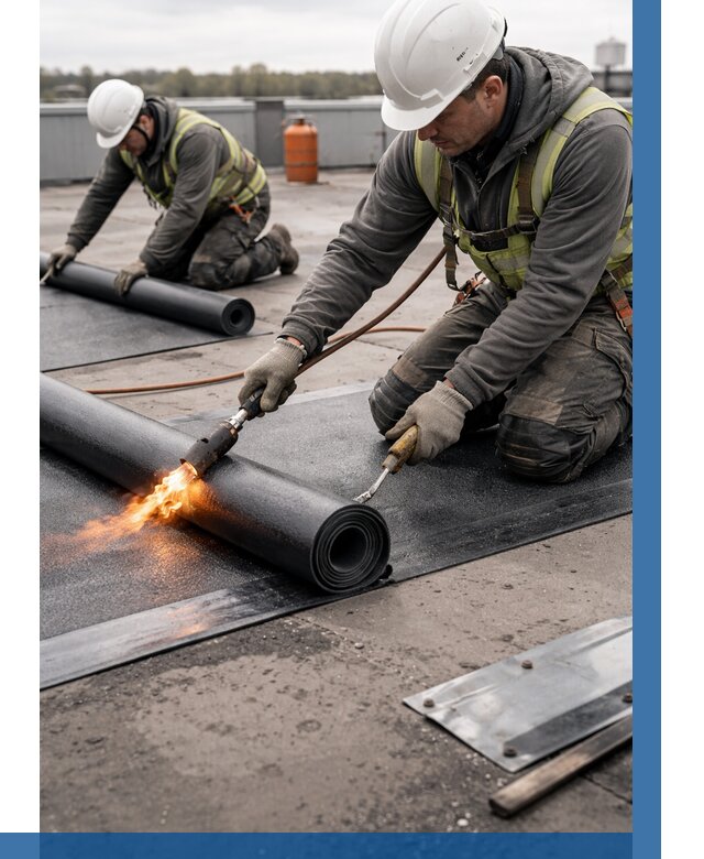 Монтаж наплавляемой кровли в Курганинске от 884 р. — ВЫСОТНИК-Кгн