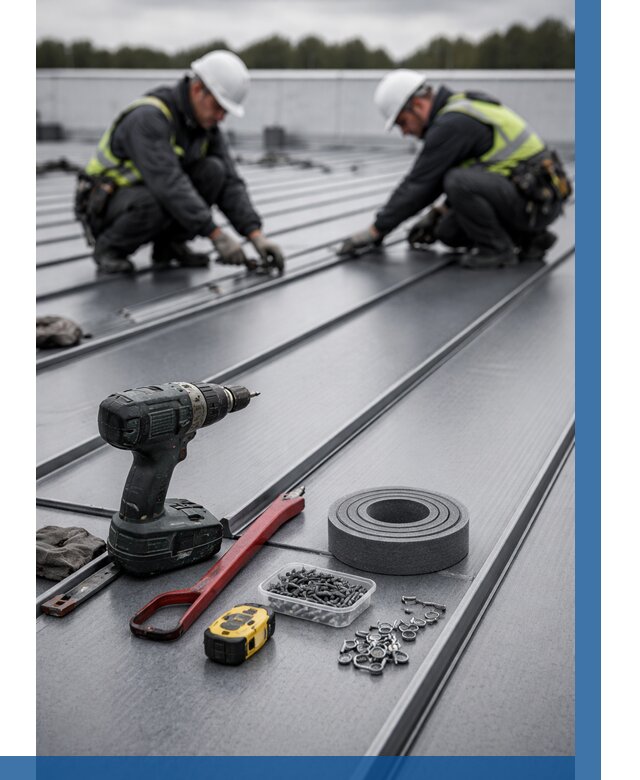 Монтаж фальцевой кровли в Курганинске от 1872 р. | ВЫСОТНИК-Кгн