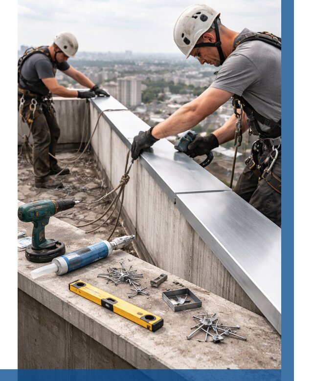 Монтаж парапетных крышек в Курганинске от 832 р. | ВЫСОТНИК-Кгн