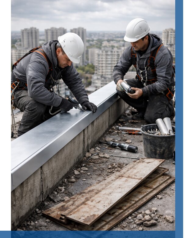 Замена парапетных крышек под ключ в Курганинске от 1248 р. | ВЫСОТНИК-Кгн