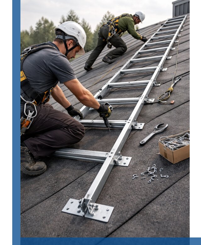 Профессиональный монтаж кровельной лестницы в Курганинске под ключ
