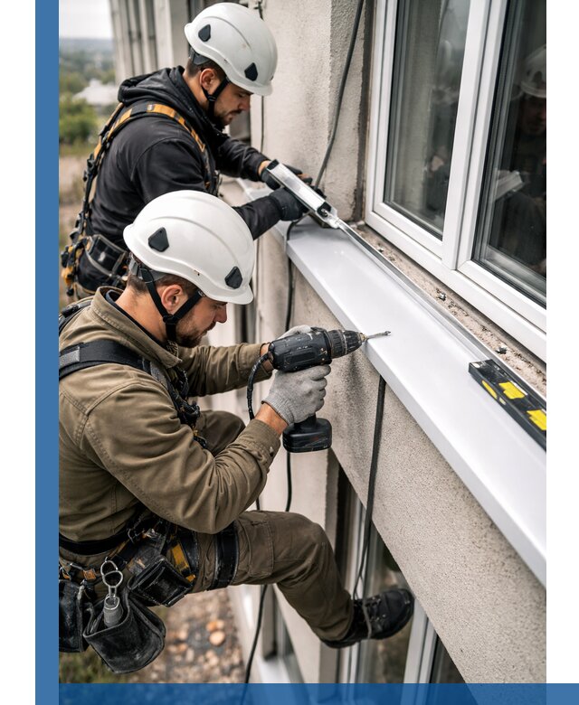 Профессиональный монтаж оконных отливов и отведения воды в Курганинске