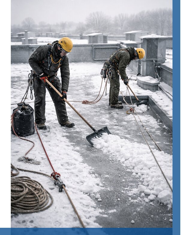 Очистка крыши от снега в Курганинске от 7801 р. | ВЫСОТНИК-Кгн