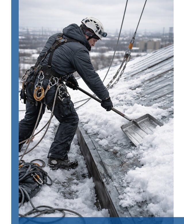 Профессиональная очистка кровли от снега и наледи в Курганинске
