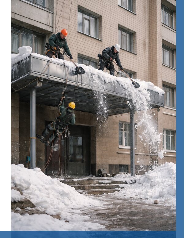 Очистка козырьков от снега в Курганинске от 3640 р. | ВЫСОТНИК-Кгн