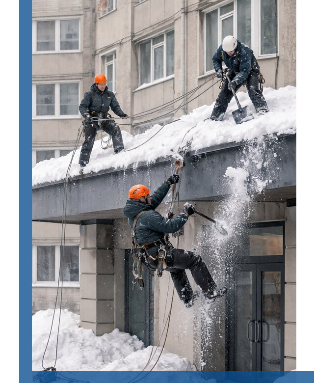 Безопасная очистка навесов от снега в Курганинске круглогодично