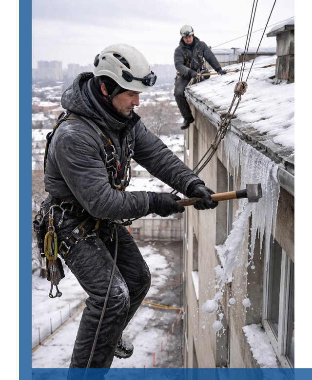 Сбивание и удаление сосулек с крыши в Курганинске безопасно