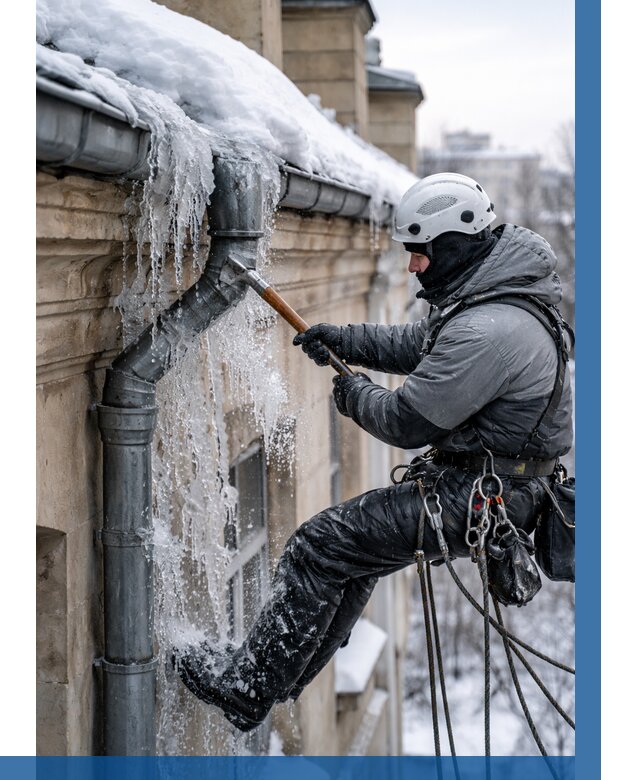 Очистка водостоков от льда в Курганинске от 3640 р. | ВЫСОТНИК-Кгн
