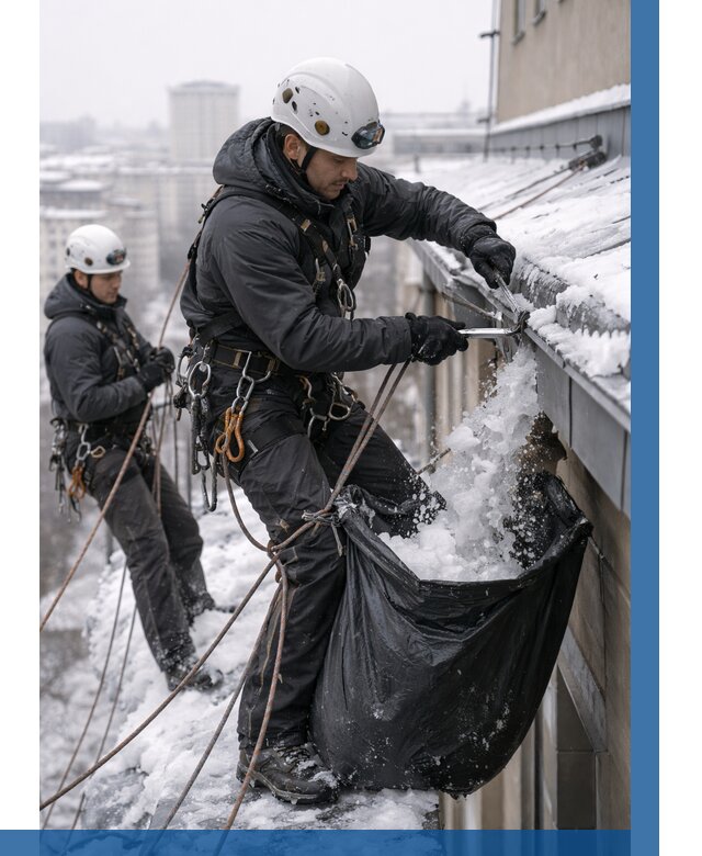 Аварийная очистка крыши в Курганинске под ключ от 312 р. | ВЫСОТНИК-Кгн