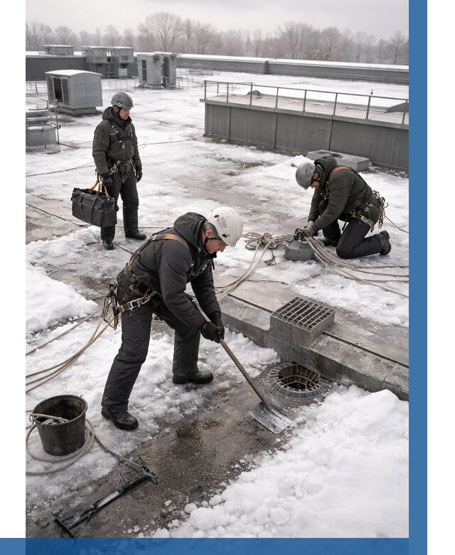 Абонентское обслуживание кровли зимой в Курганинске от 8321 р. | ВЫСОТНИК-Кгн