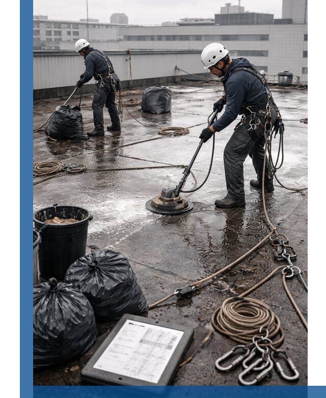 Плановая очистка кровли по графику в Курганинске для безопасности