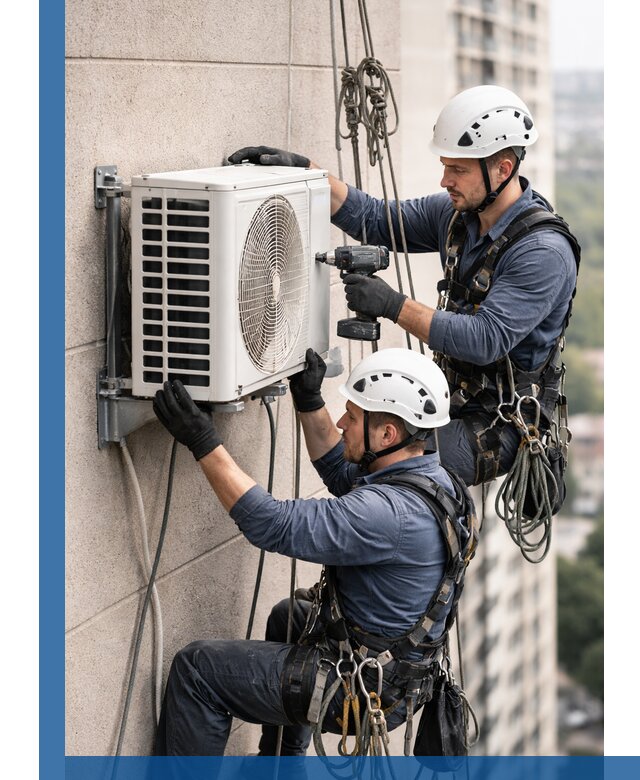 Монтаж внешнего блока кондиционера в Курганинске установка и крепление