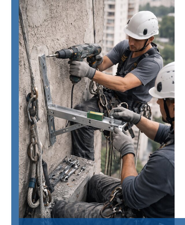 Установка кронштейнов кондиционера и крепежа в Курганинске