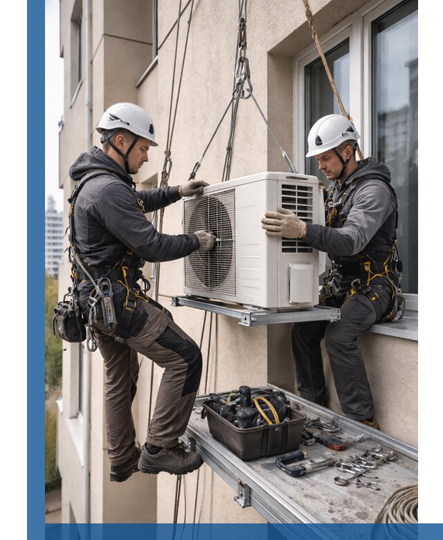 Перенос внешнего блока кондиционера в Курганинске с монтажом и крепежом