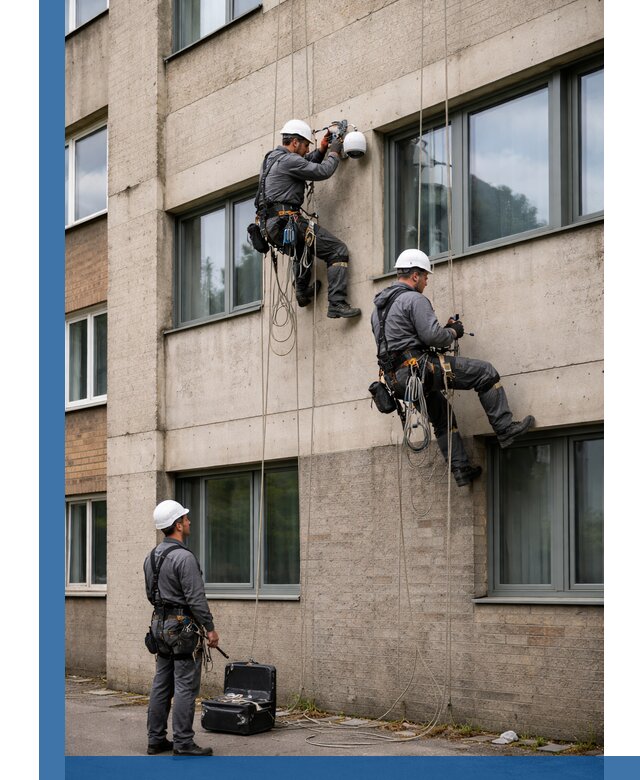 Монтаж фасадных камер видеонаблюдения в Курганинске под ключ