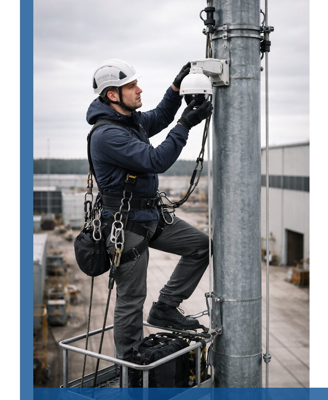 Профессиональная установка видеокамер на мачте в Курганинске